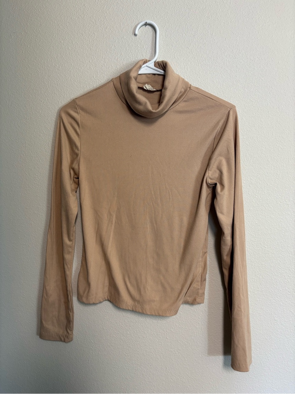 One Step Ahead Camel/Tan Turtleneck Long-Sleeve Top